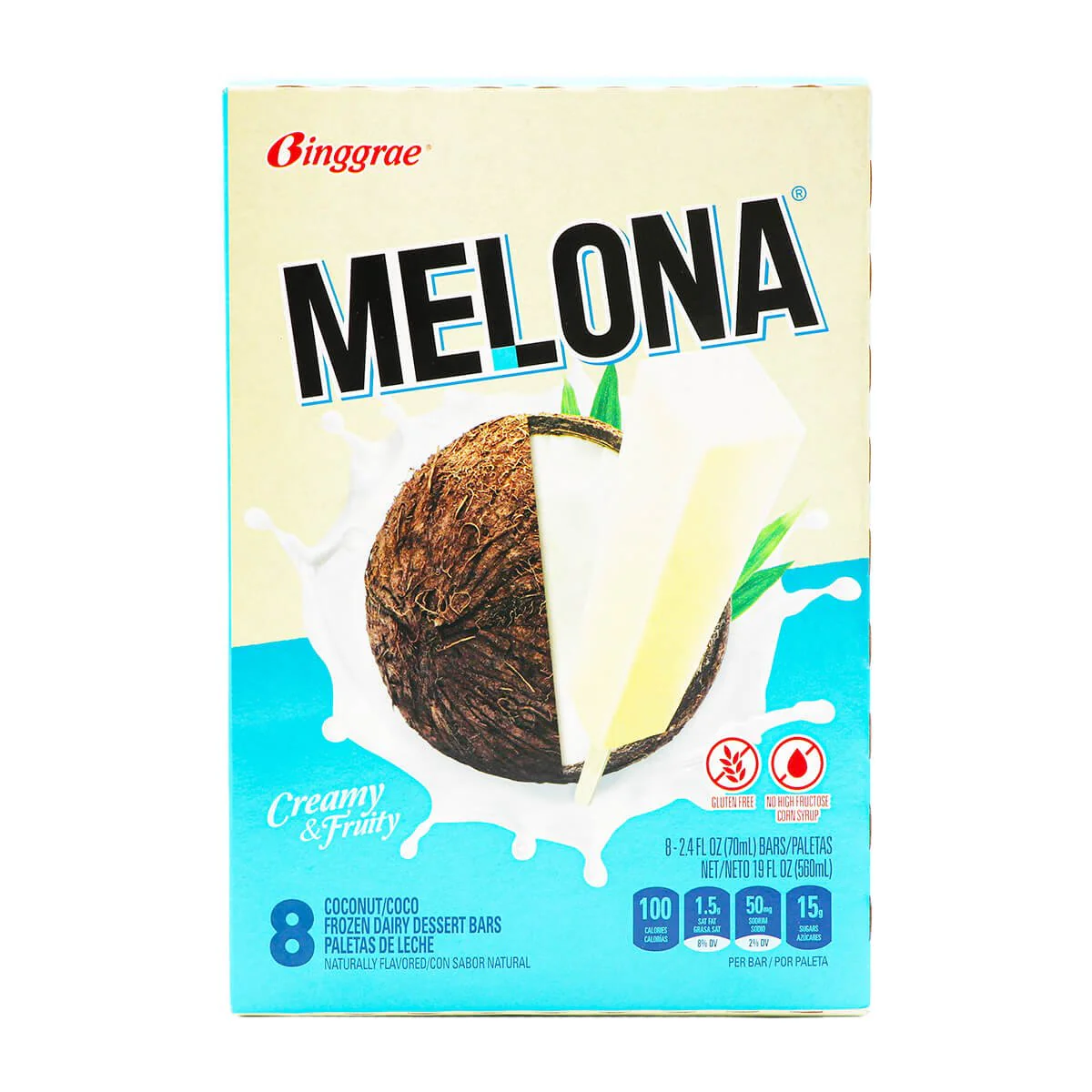 Binggrae Melona Coconut 8 Bars x 70ml, 19fl.oz
