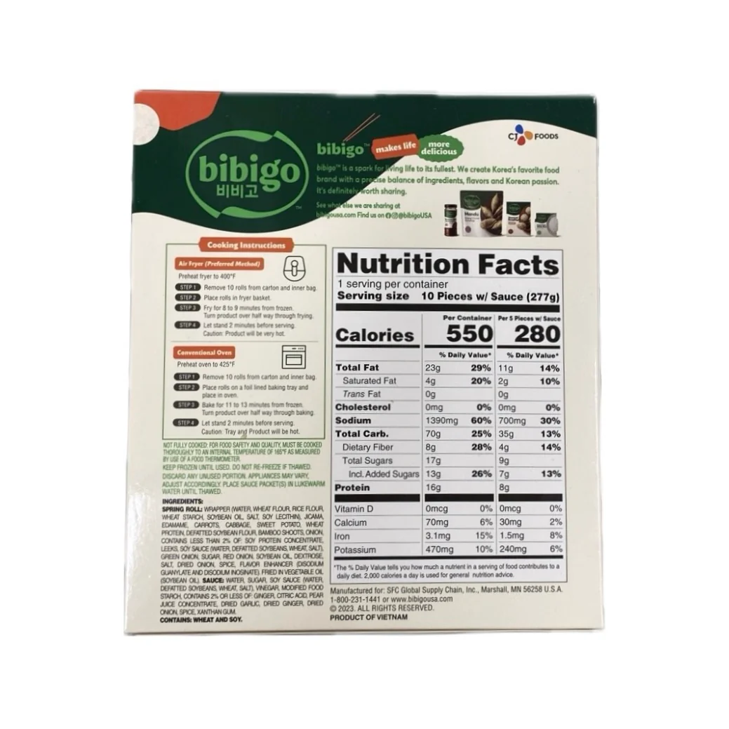 Bibigo Spring Rolls Vegetable 9.8Oz - Image 2