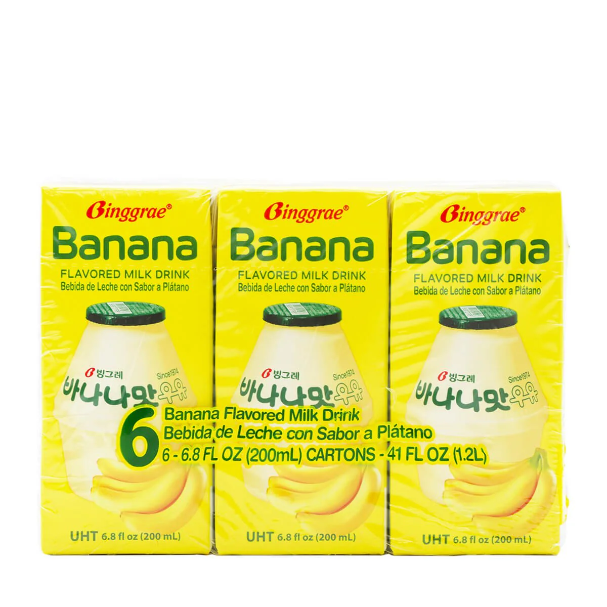 Binggrae Banana Flavored Milk Drink 6 Cartons x 200ml