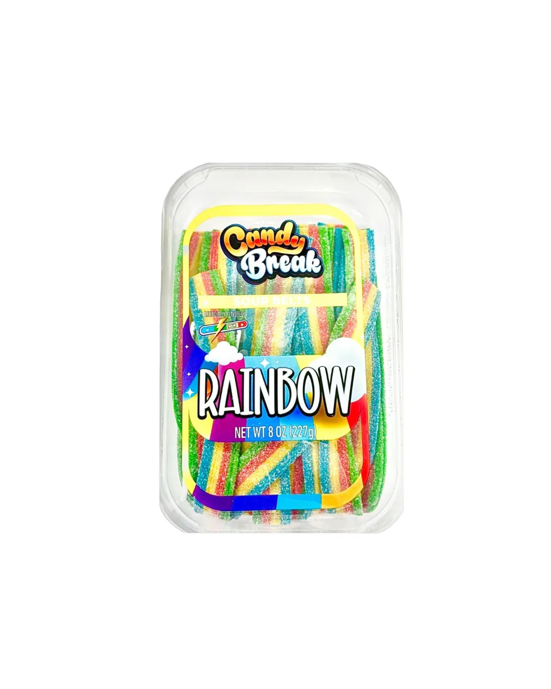 Candy Break Rainbow Sour Belts  8Oz