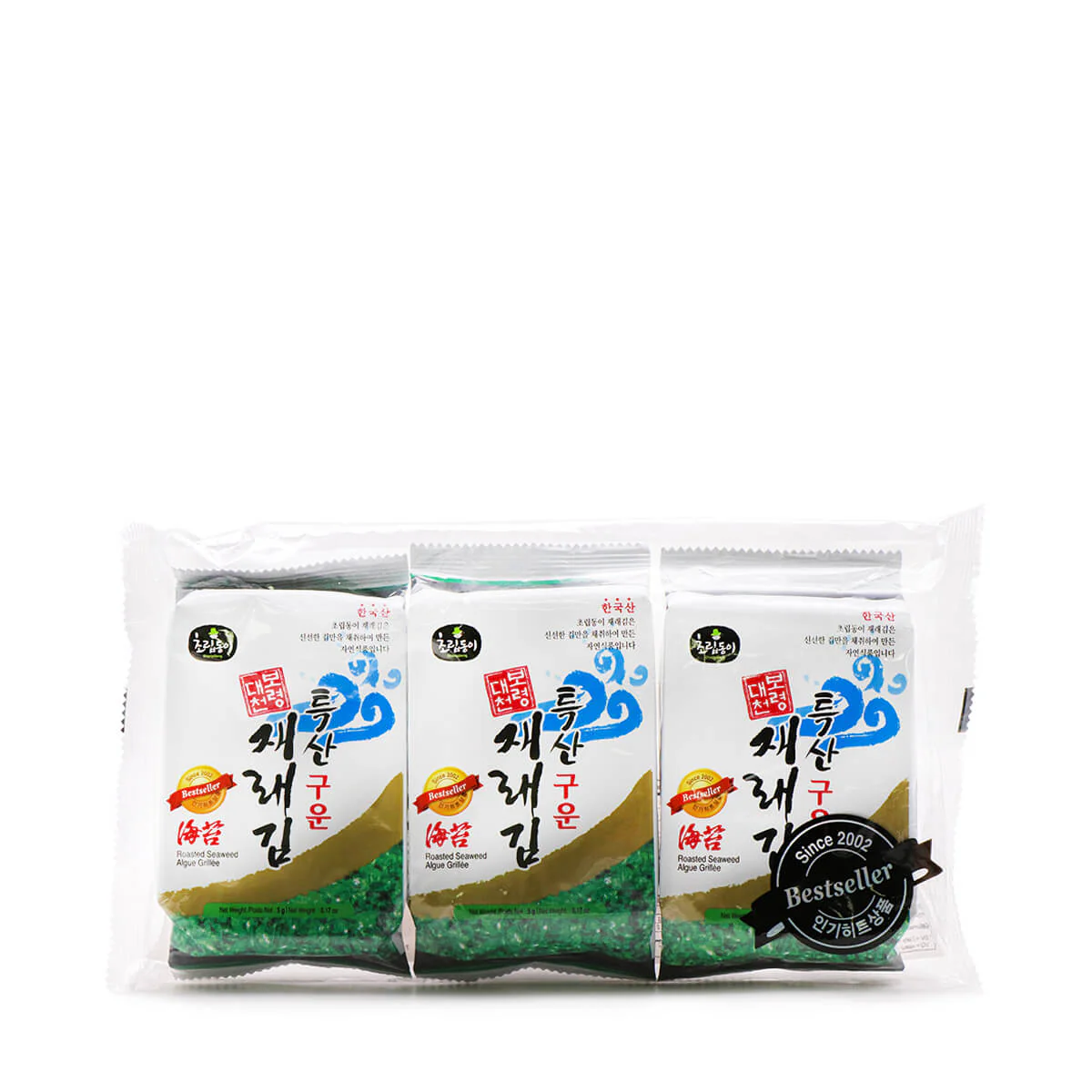 Choripdong Daechun Roasted Laver 3 packs x 5g