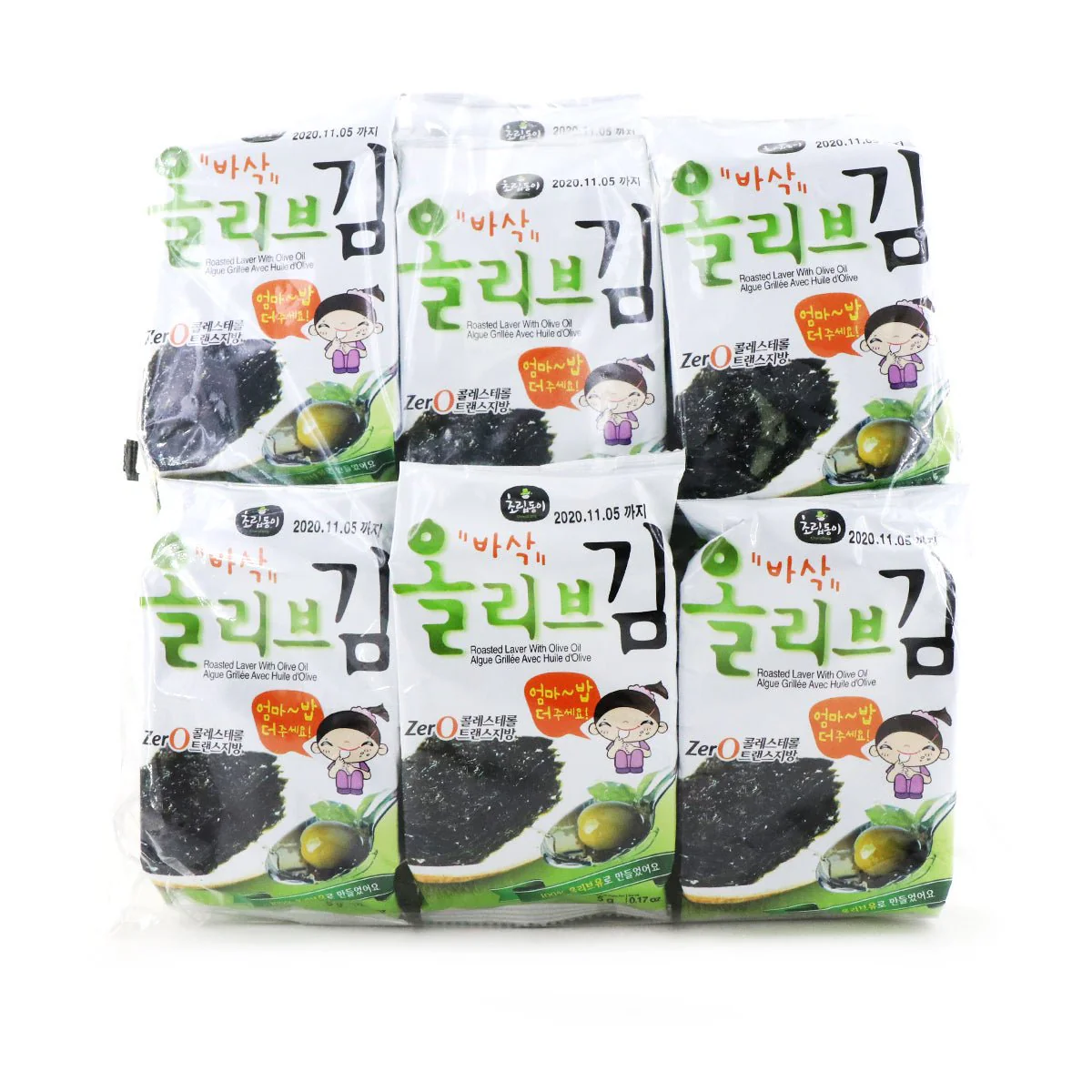 Choripdong Olive Oil Roasted Laver 12 packs x 0.17oz