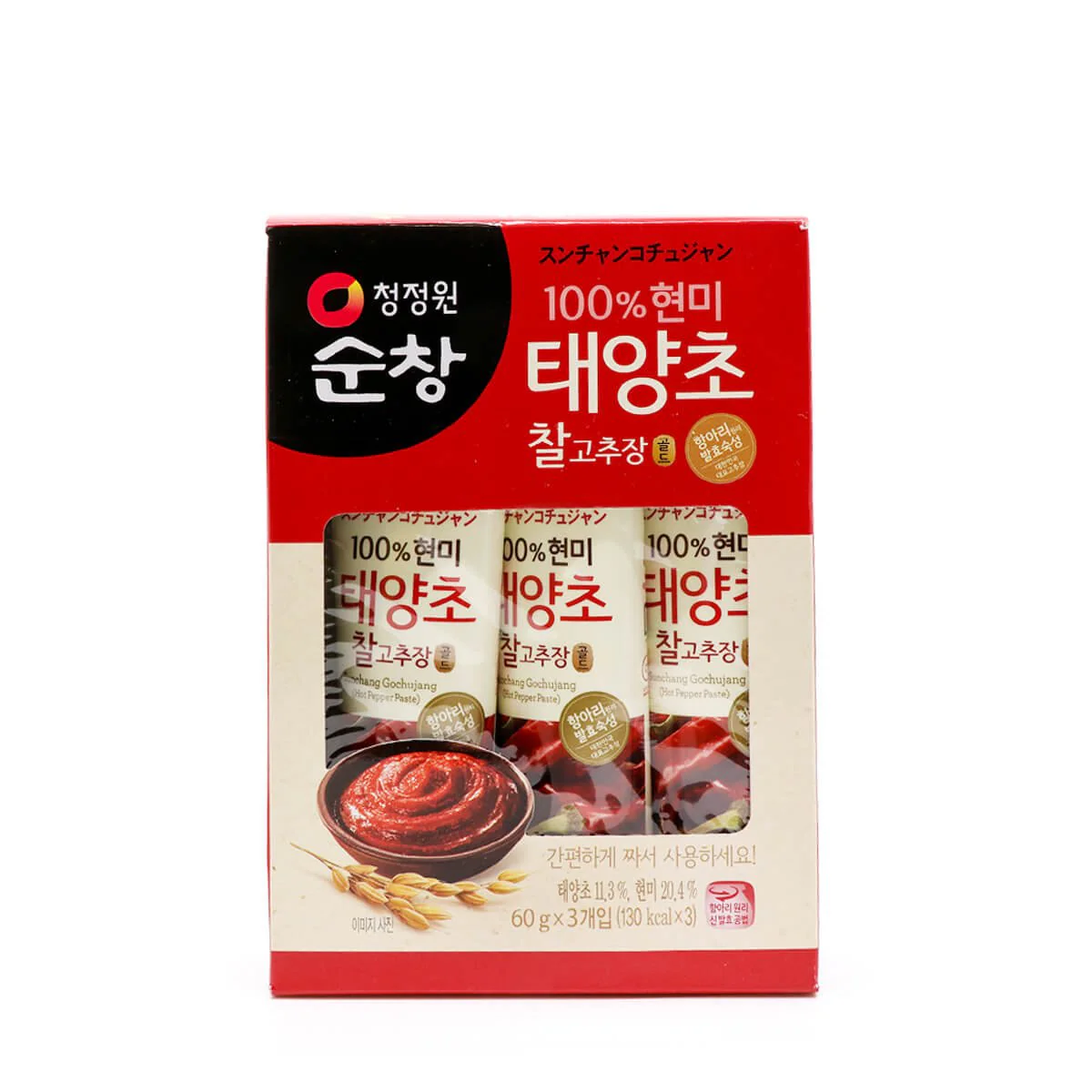 Chung Jung One Hot Pepper Paste Tubes (60g x 3 Tubes), 180g
