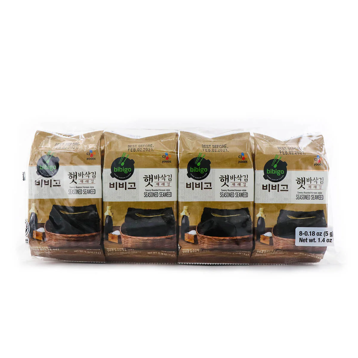 CJ Savory Roasted Korean Seaweed 8 packs x 5g