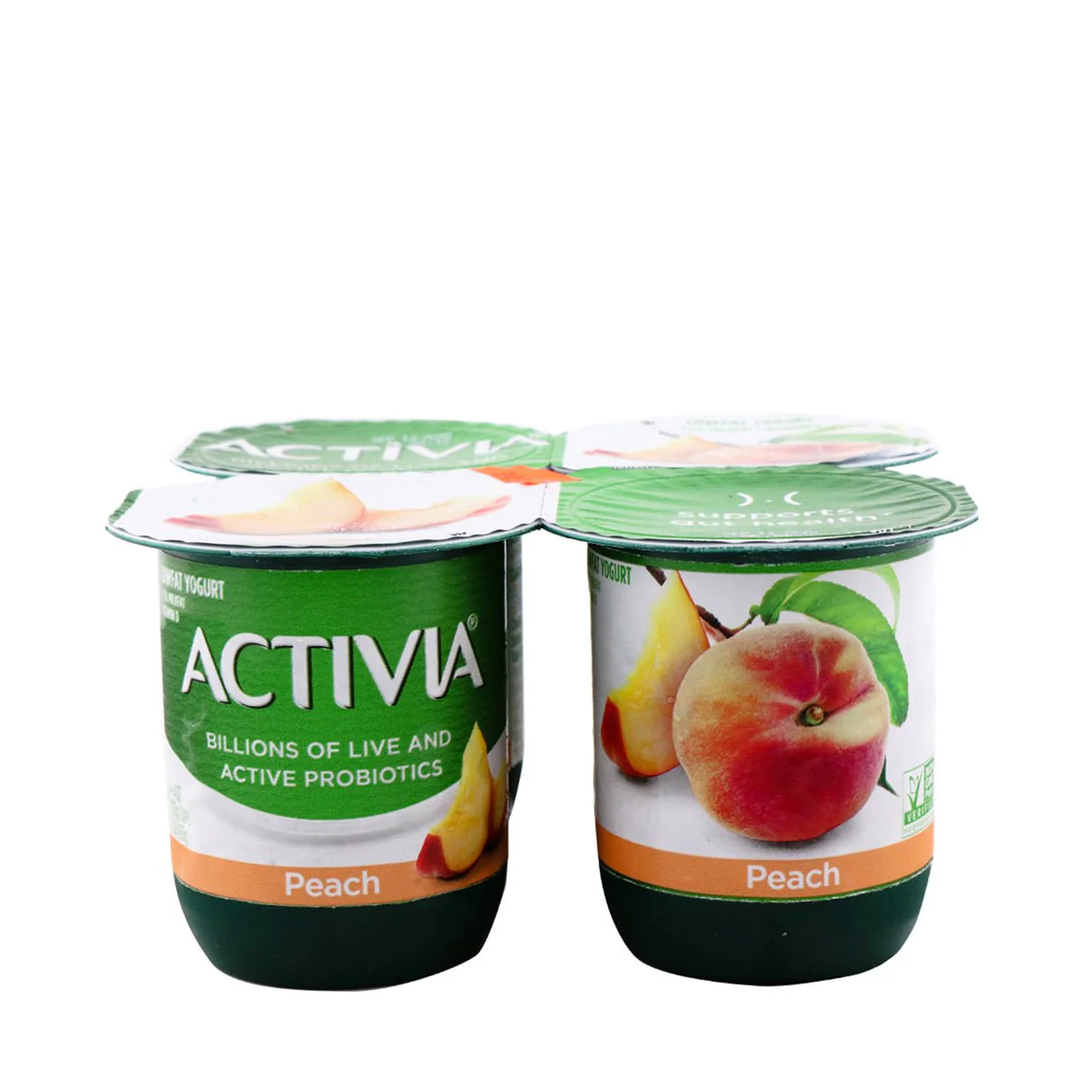Activia Lowfat Yogurt Peach 4 packs x 4oz