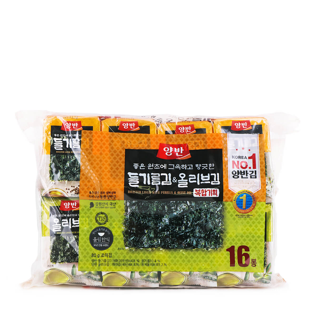 Dongwon Seasoned Laver Perilla Oil & Olive Oil 16Pack x 0.17oz
