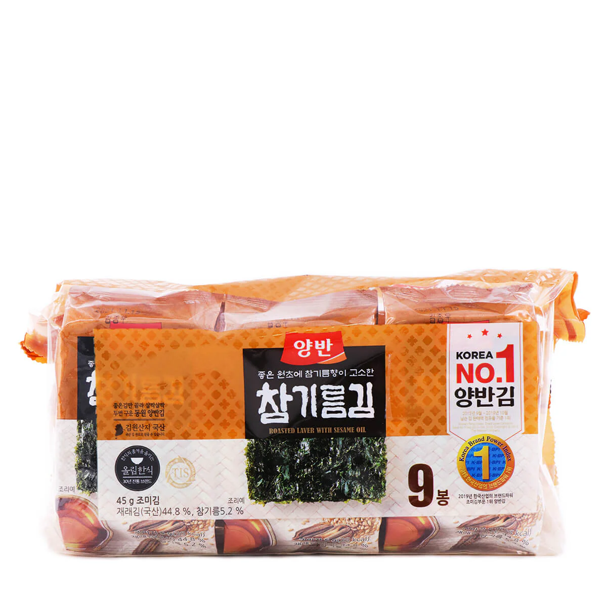 Dongwon Yangban Roasted Laver with Sesame Oil 5g x 9 packs