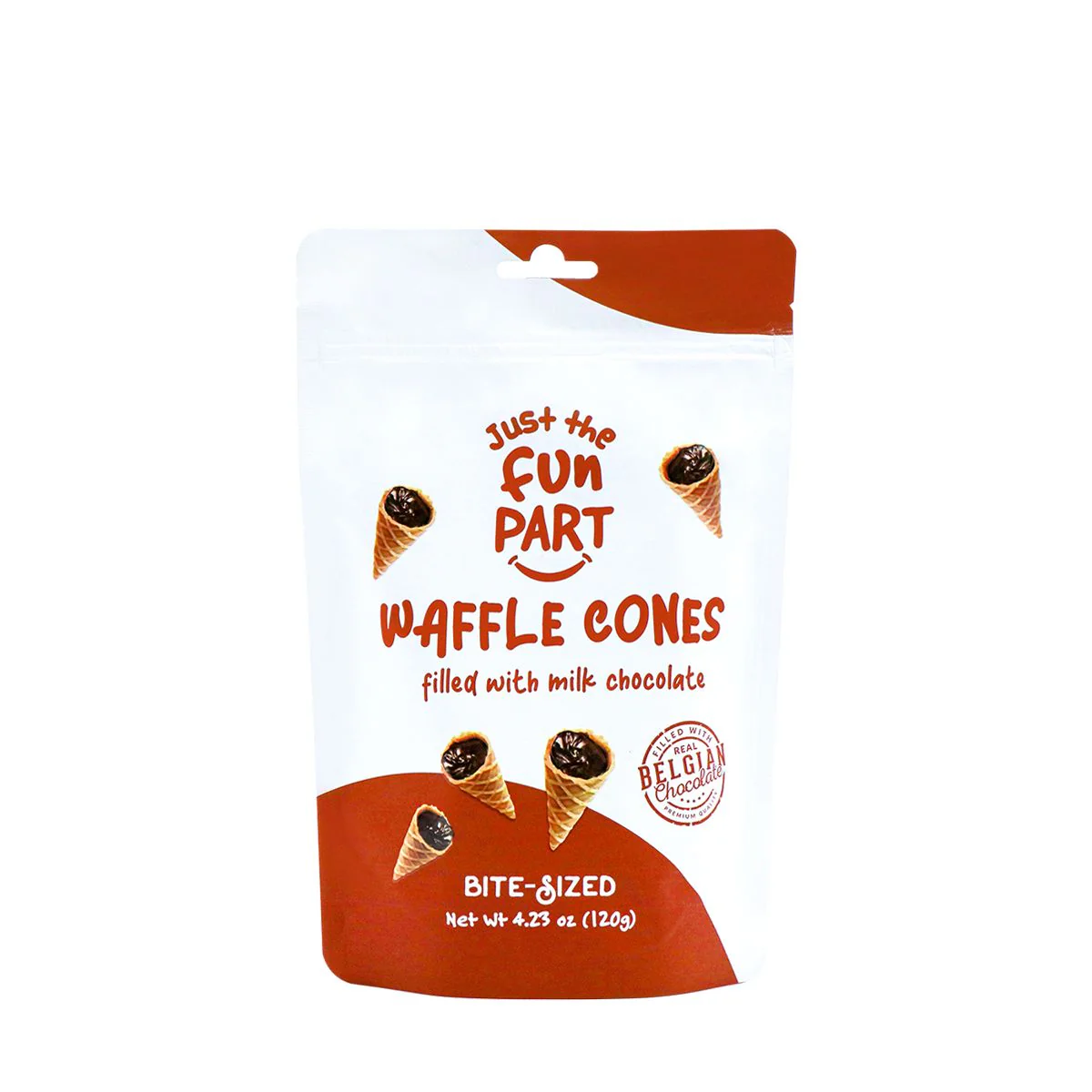 Fun Part Waffle Cones Filled with Milk Chocolate 4.23oz