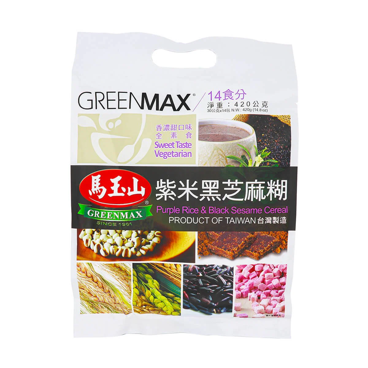 Greenmax Purple Rice & Black Sesame Cereal 14.8oz