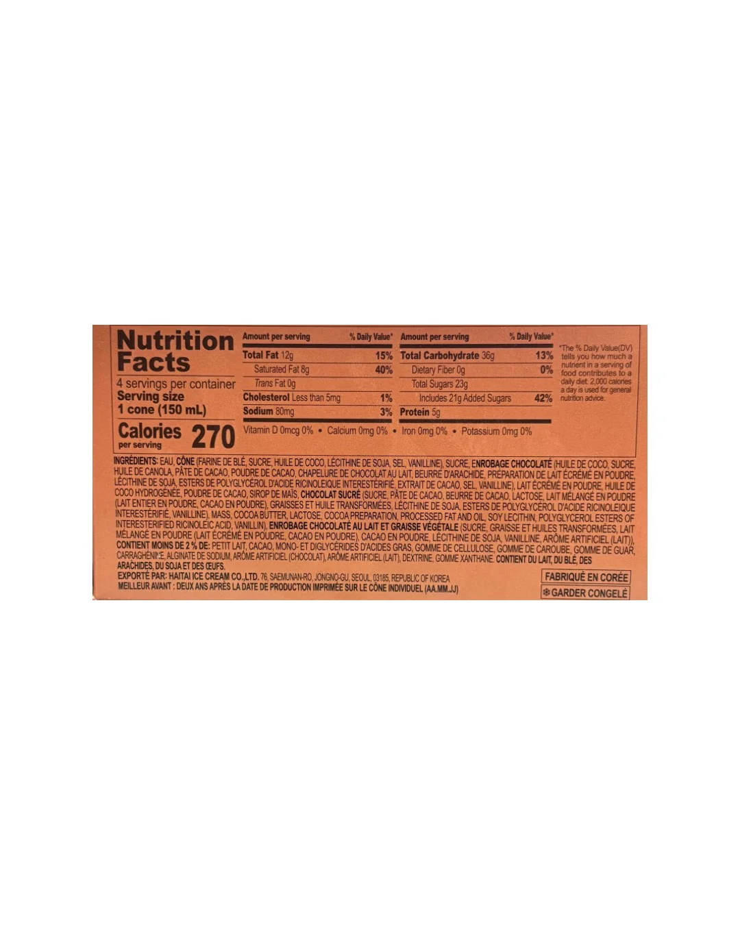 Haitai Bravo Cone Choco Chunk 5Pk - Image 2