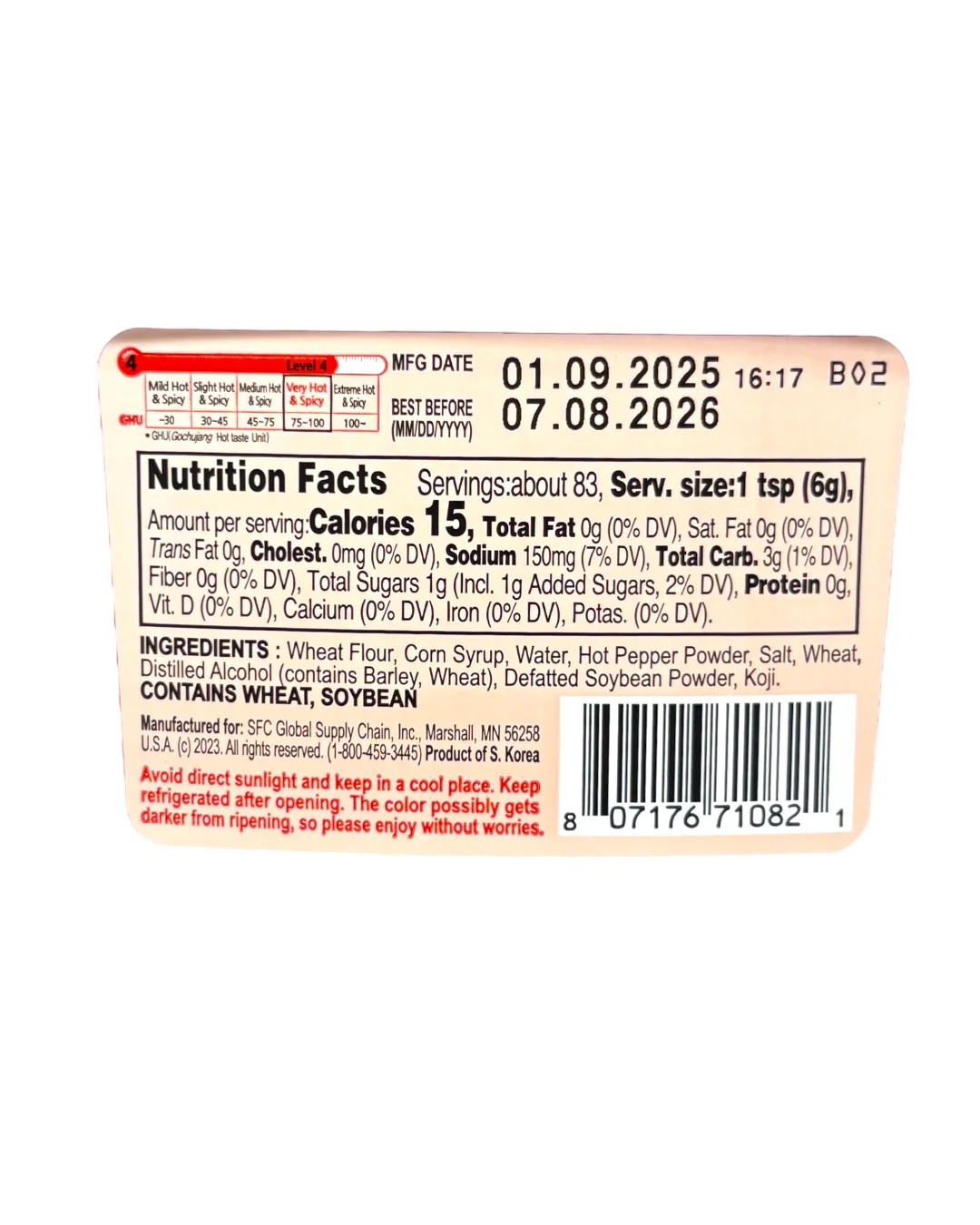 Hcd Hot Pepper Paste Very Hot 1.1Lb - Image 2