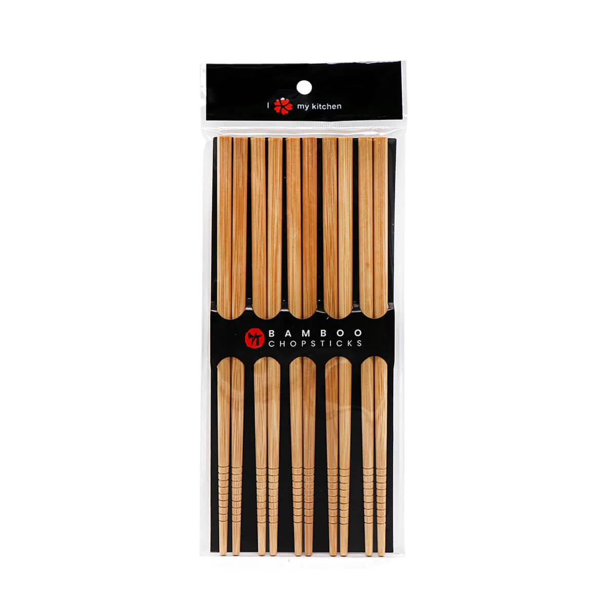 I Love My Kitchen Bamboo Chopsticks Set 5 Pairs