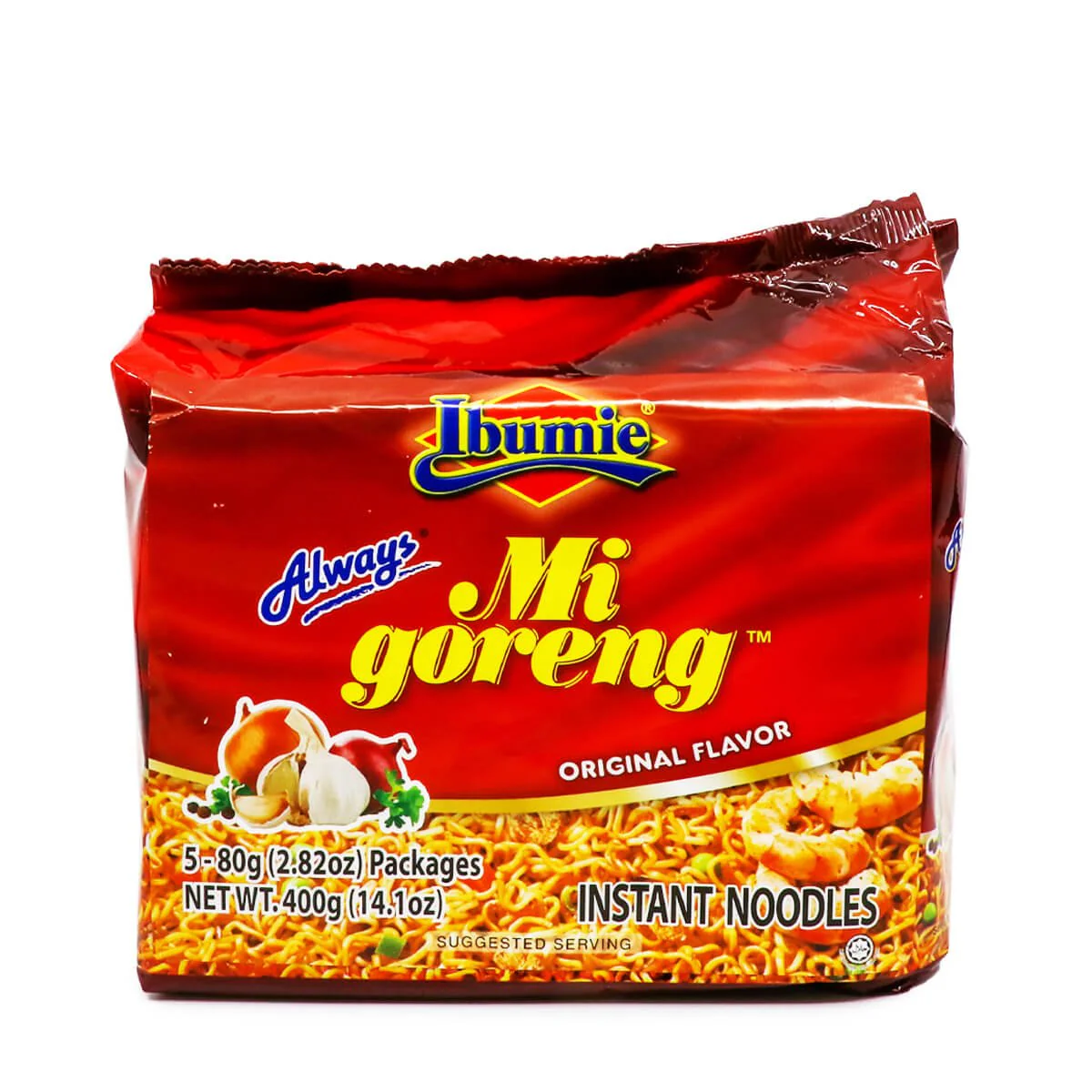 Ibumie Mi Goreng Original Flavor Instant Noodles 80g x 5Pks, 400g