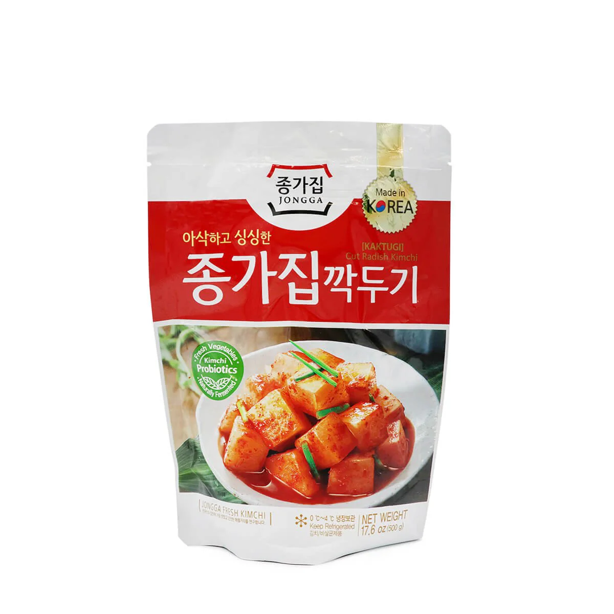 Jongga Cut Radish Kimchi (Kaktugi) 16.6oz