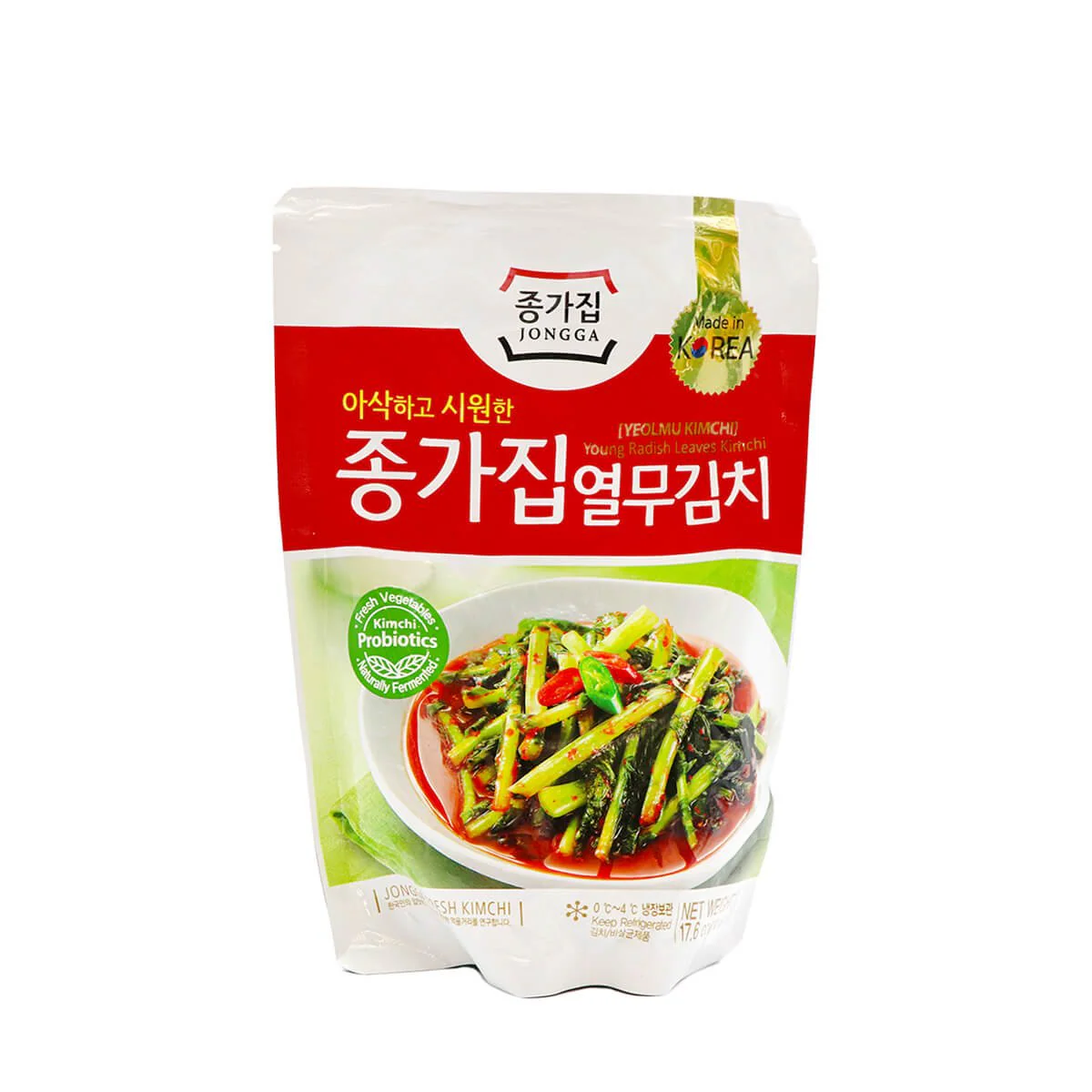 Jongga Young Radish Leaves Kimchi (Yeolmu Kimchi) 500g