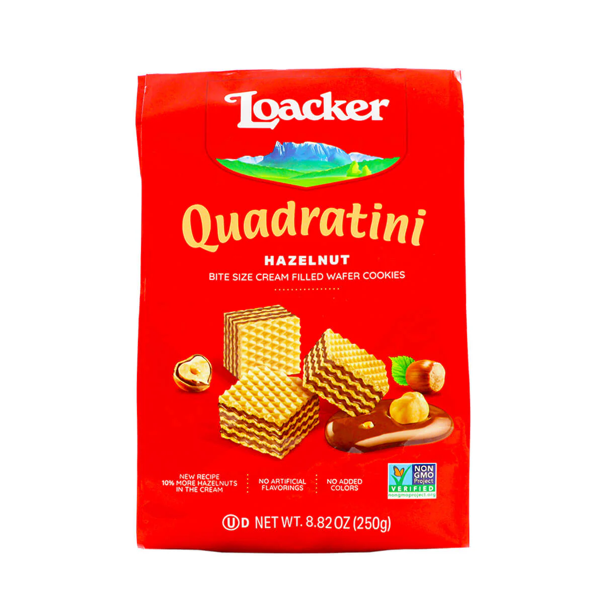 Loacker Quadratini Hazelnut Chocalate Creme-Filled Wafer Cookies 8.82oz