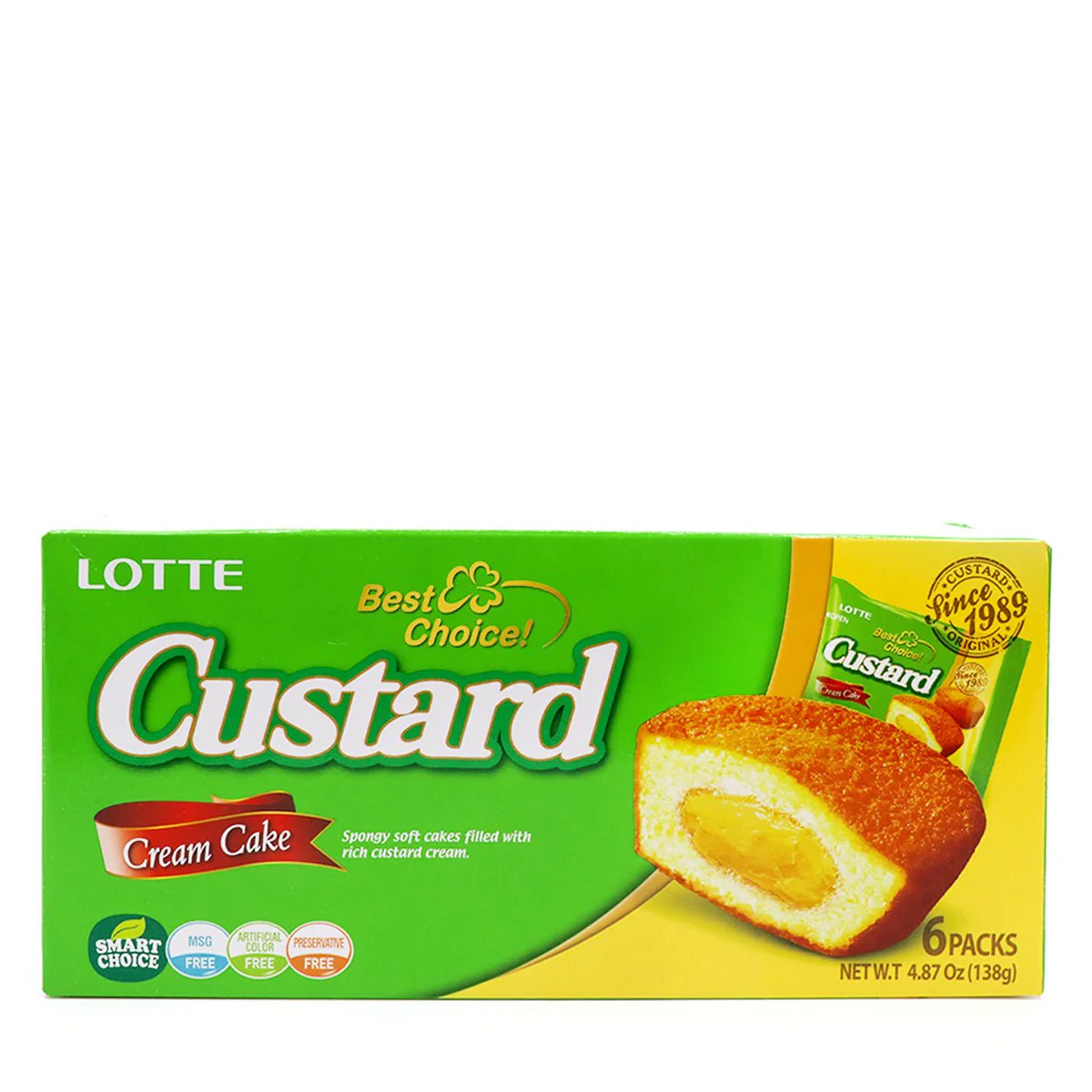 Lotte Custard Cream Cake 6Pks 4.87oz