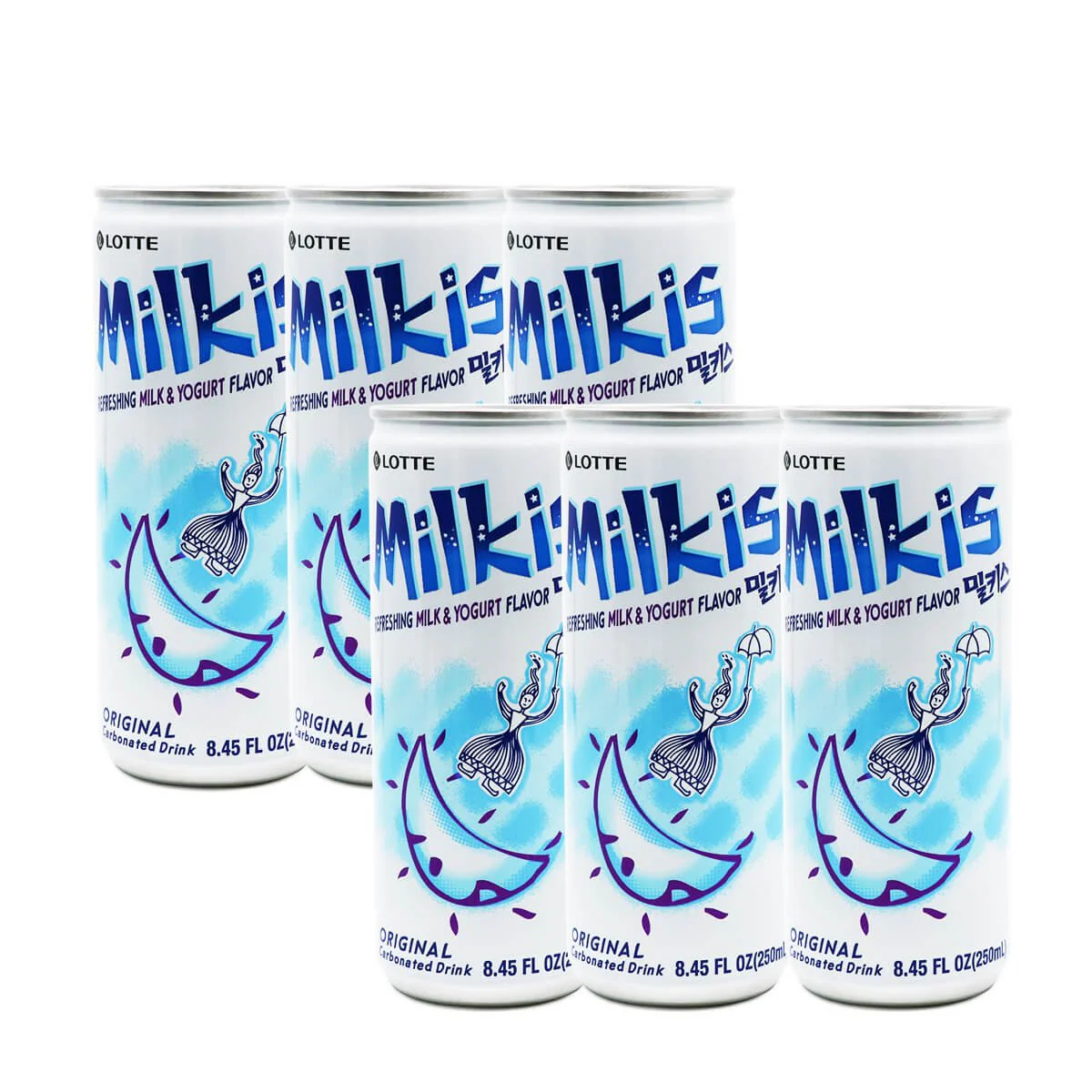 Lotte Milkis Carbonated Drink Original Flavor 250ml x 6 Cans