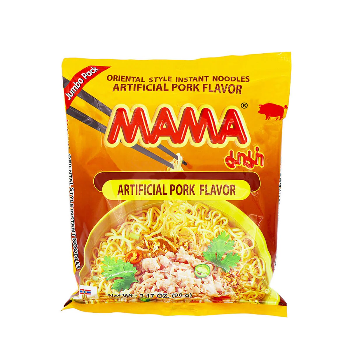 Mama Oriental Style Instant Noodles Artificial Pork Flavor 3.17oz