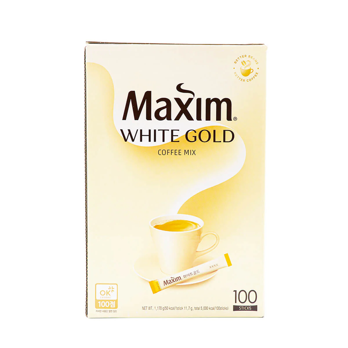 Maxim White Gold Coffee Mix 100 Sticks, 41.27oz
