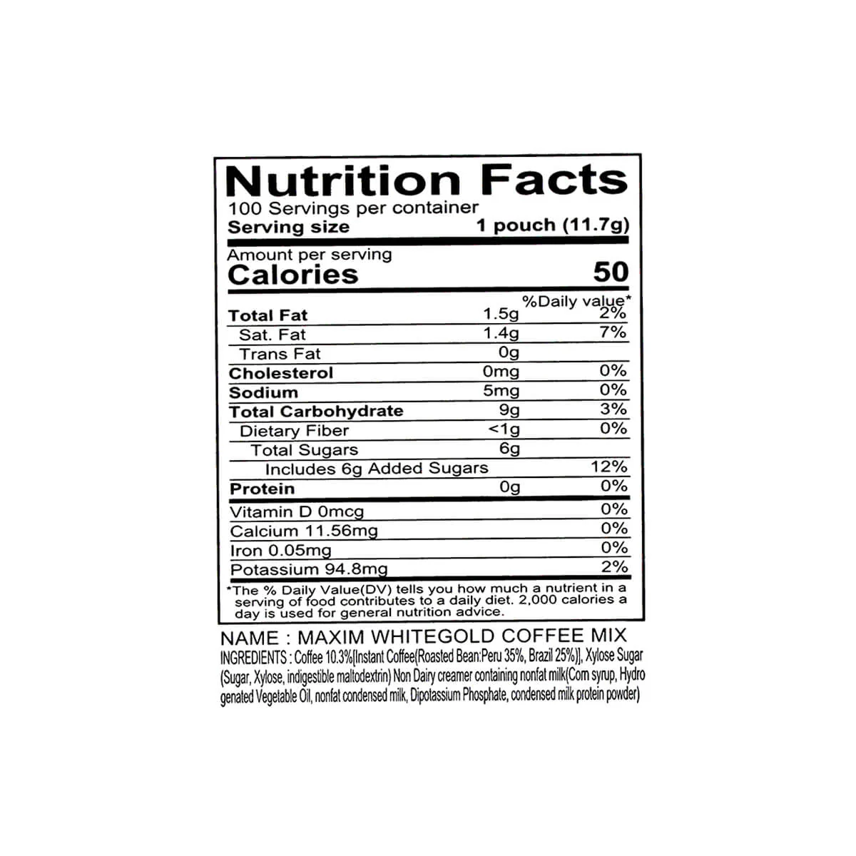 Maxim White Gold Coffee Mix 100 Sticks, 41.27oz - Image 2
