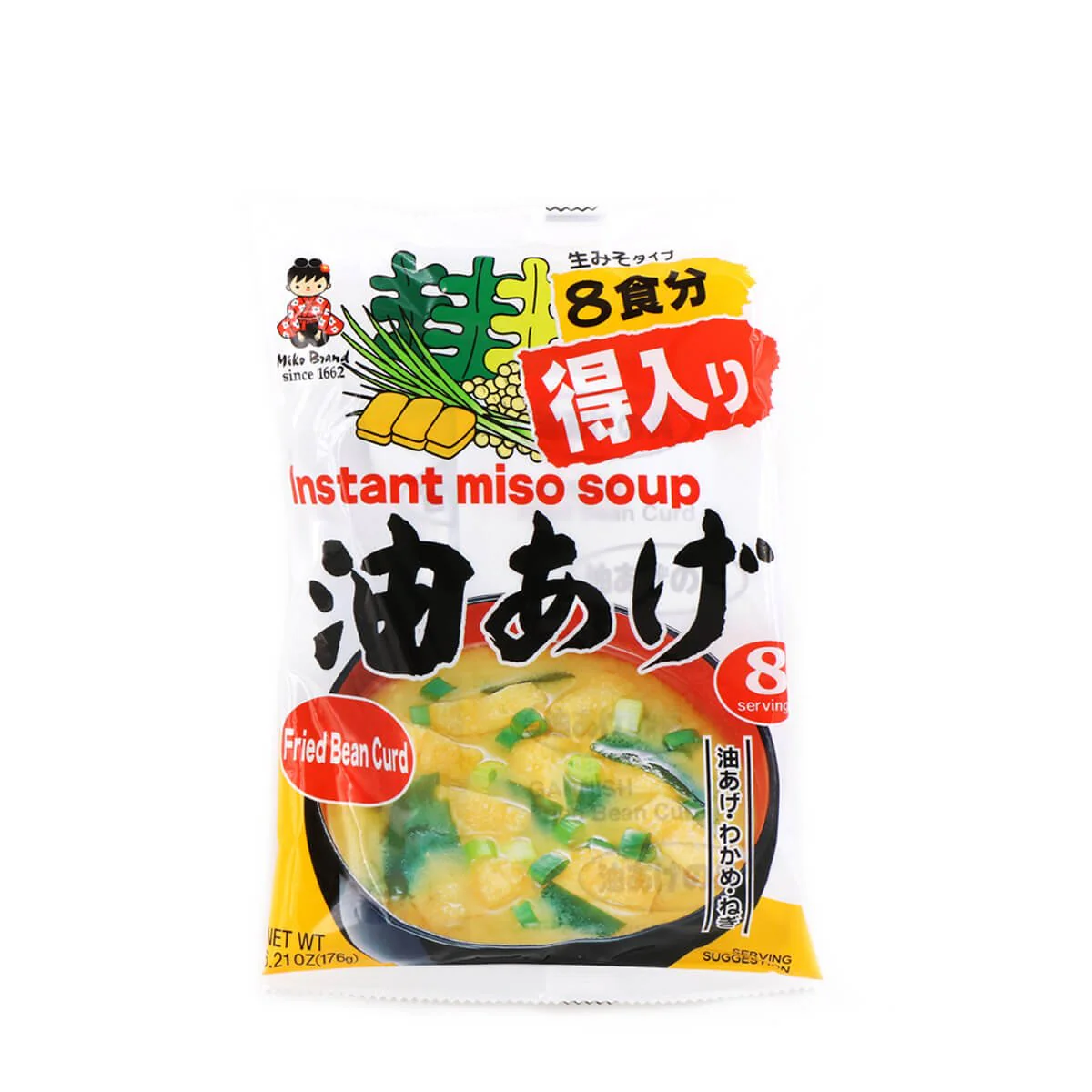 Miko Brand Instant Miso Soup Abura-age (Fried Bean Curd) 6.21oz