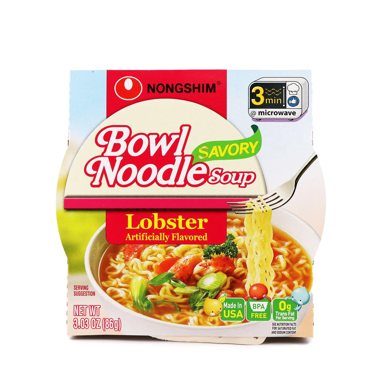 Nongshim Bowl Noodle Soup Lobster Flavor 3.03oz