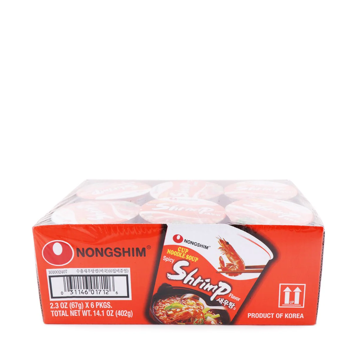 Nongshim Spicy Shrimp Flavor Bundle 2.3oz x 6 Cups, 14.1oz