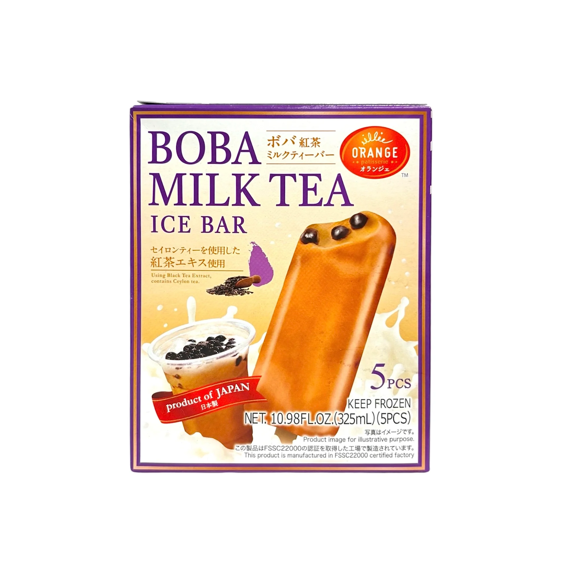 Orange Boba Milk Tea Ice Bar 5/325Ml