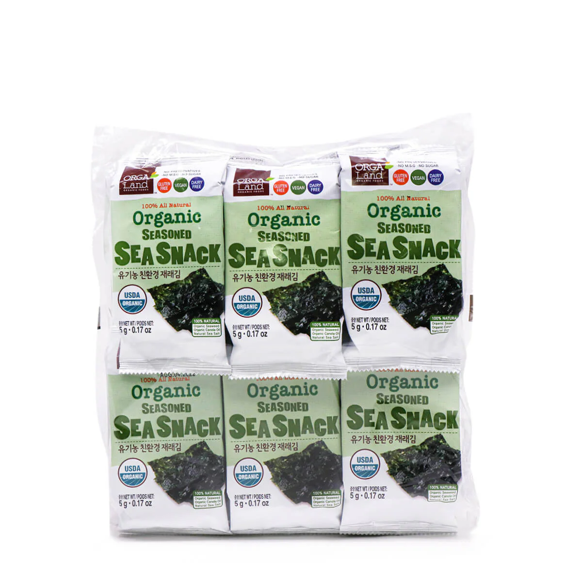 Orga Land Organic Seasoned Sea Snack 60g