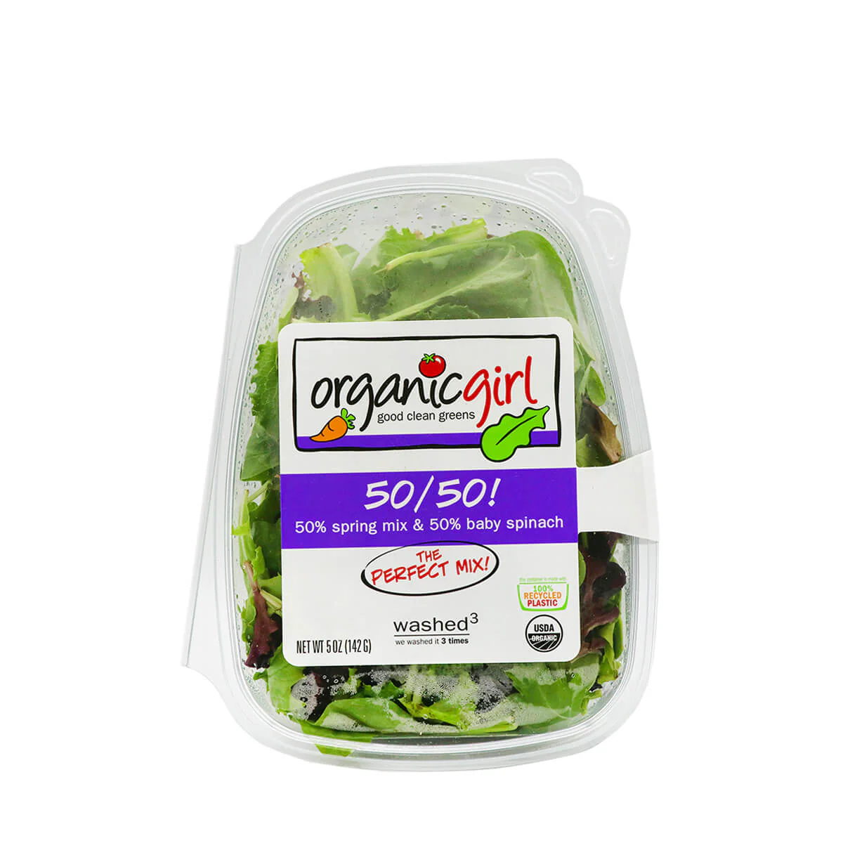 Organic Girl 50/50 Spring Mix Baby Spinach 5oz