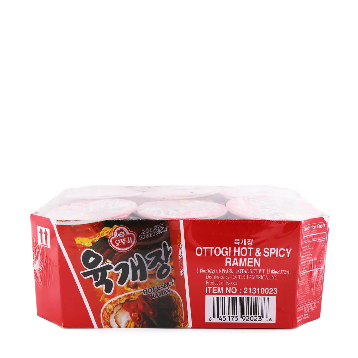 Ottogi Yuk-Gae-Jang Ramen Bundle 62g x 6 Cups, 372g