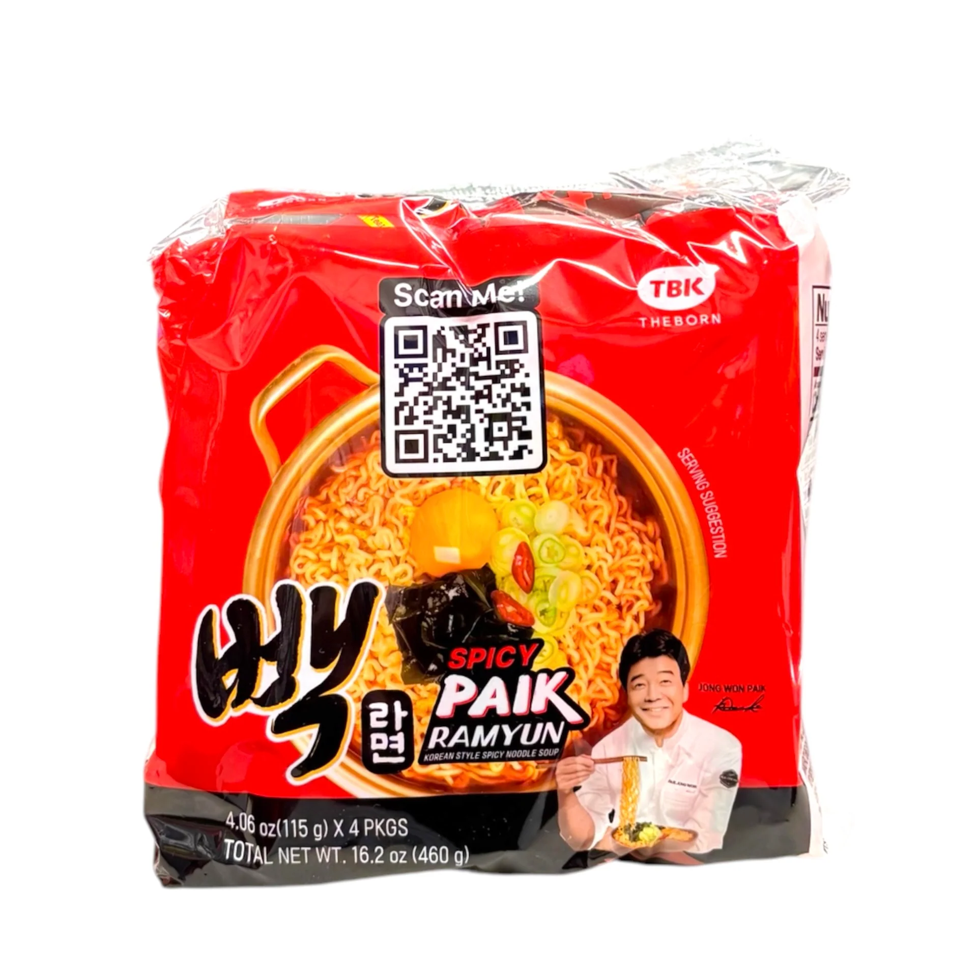 Paikcook Paik Ramyun Spicy Noodle 16.2Oz
