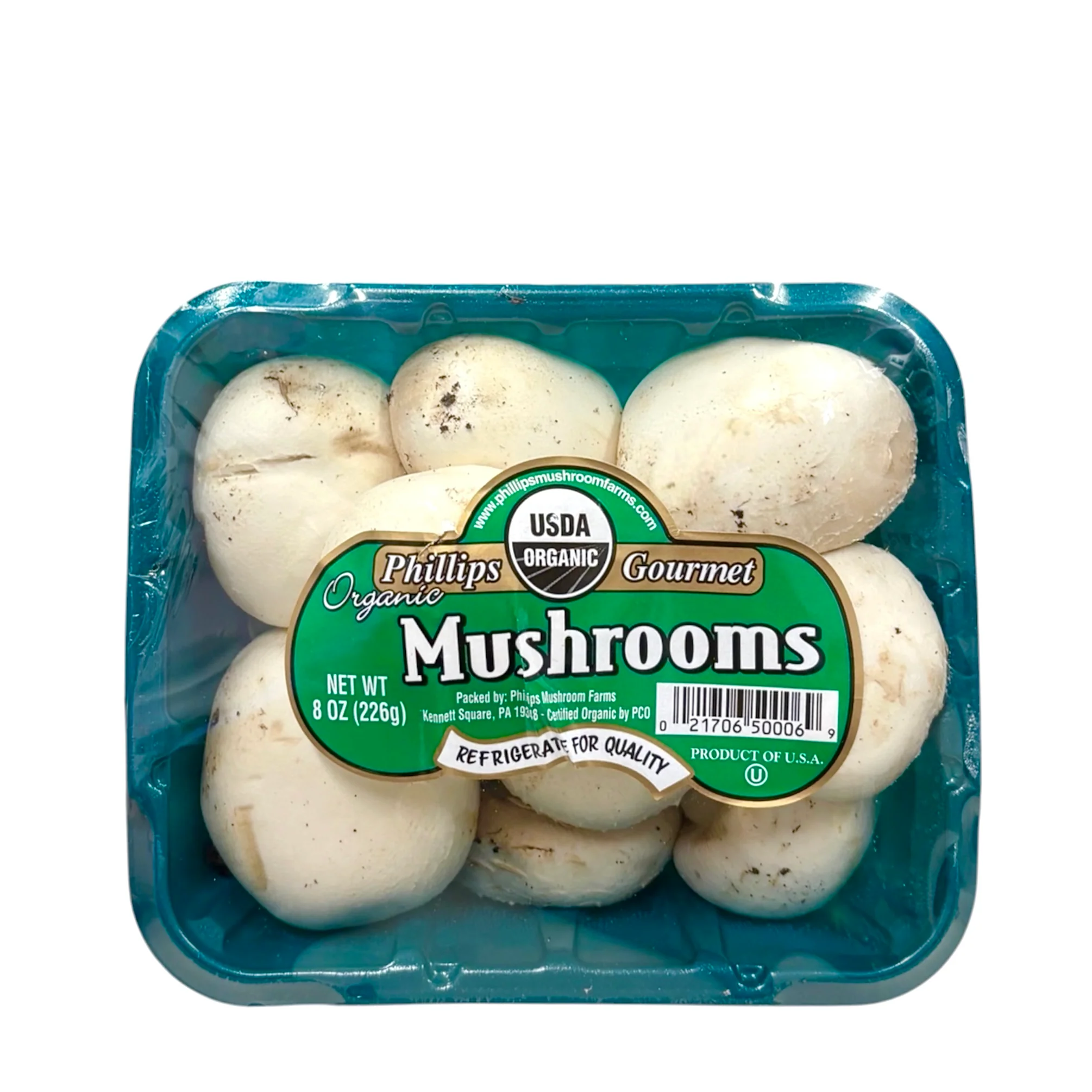 Phigo Organic White Mushrooms 8Oz
