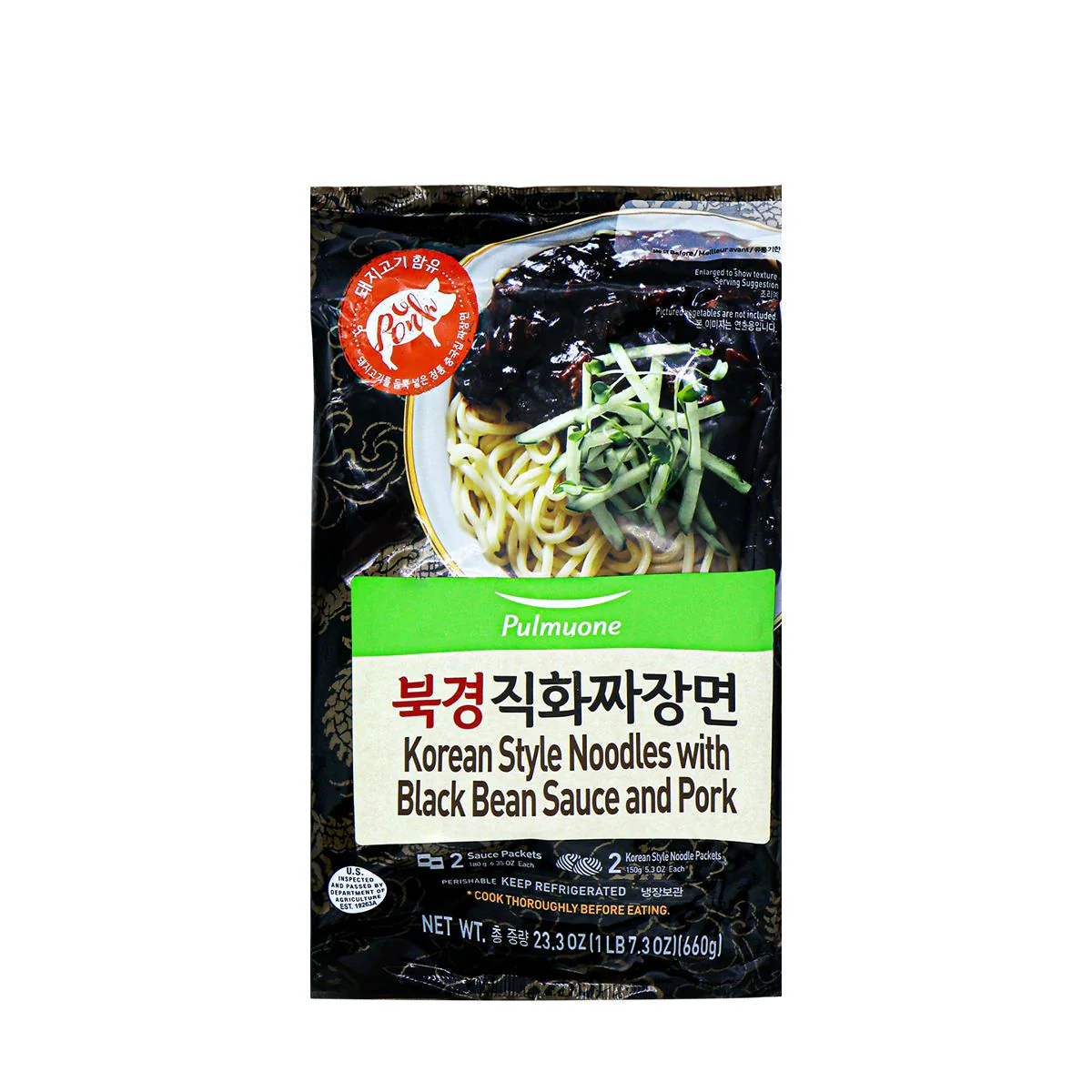 Pulmuone Korean Style Noodles with Black Bean Sauce and Pork 23.3oz