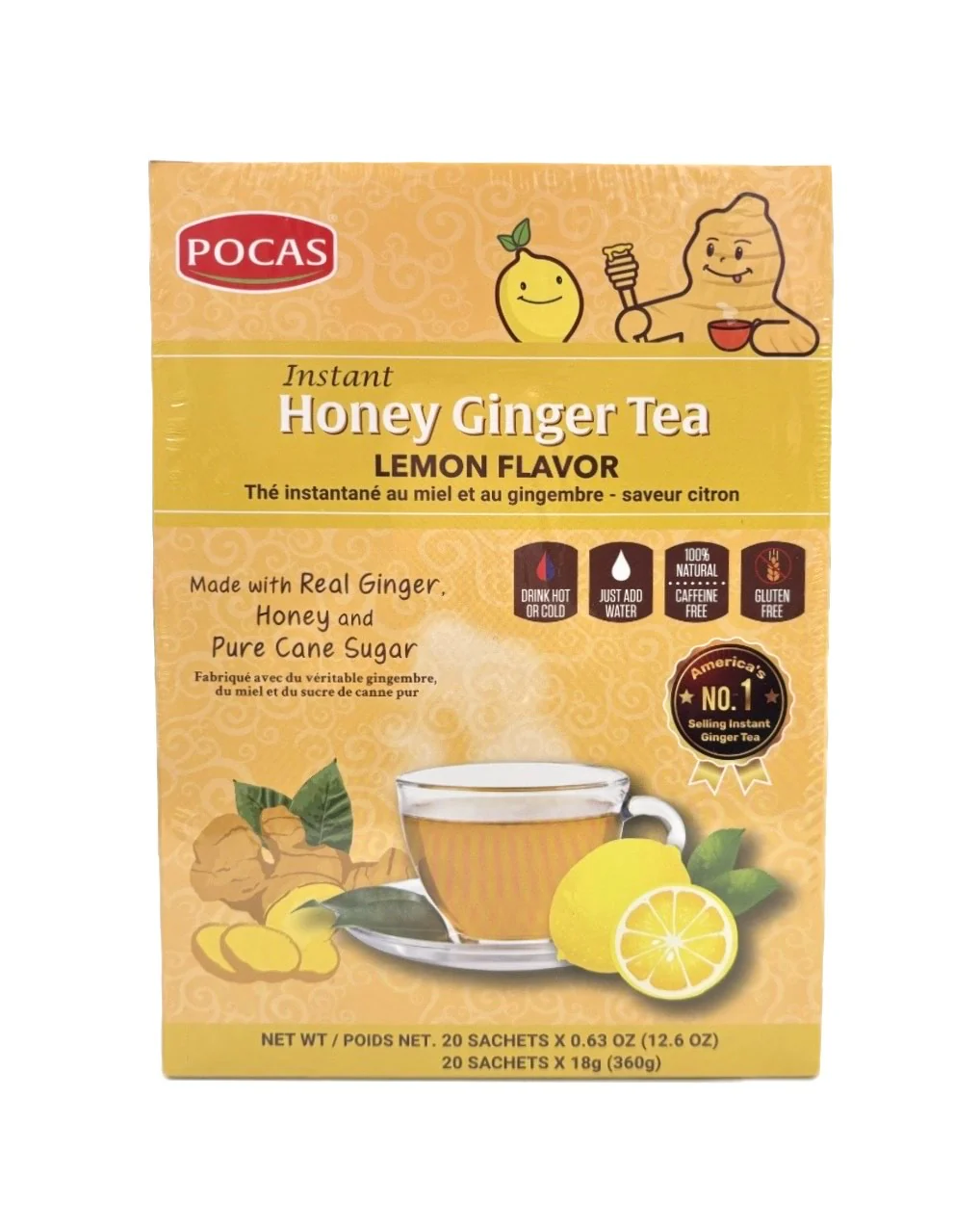 Pocas Honey Ginger Tea Lemon Flavor 20Sachets 12.7oz