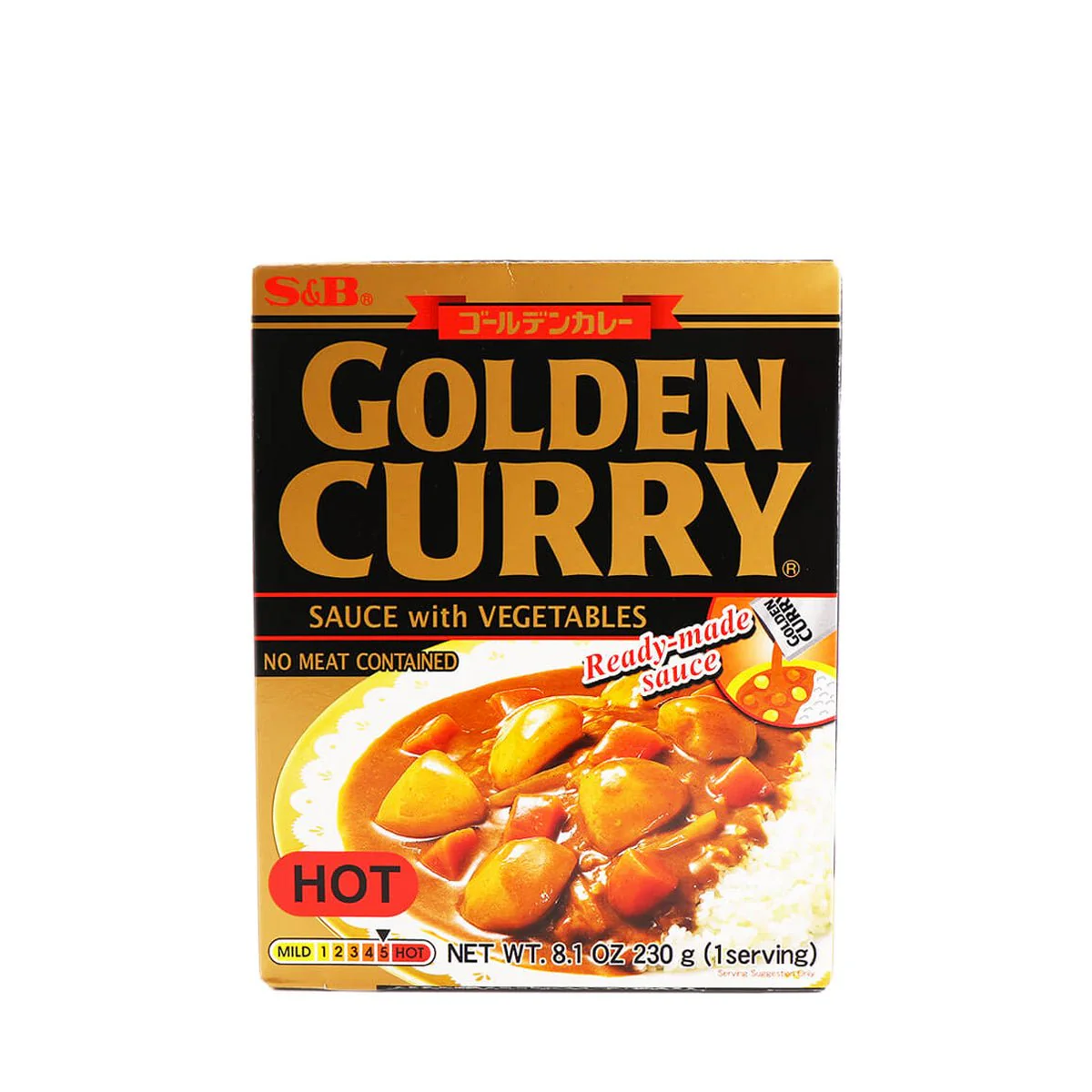 S&B Golden Curry Sauce with Vegetables Hot 8.1oz