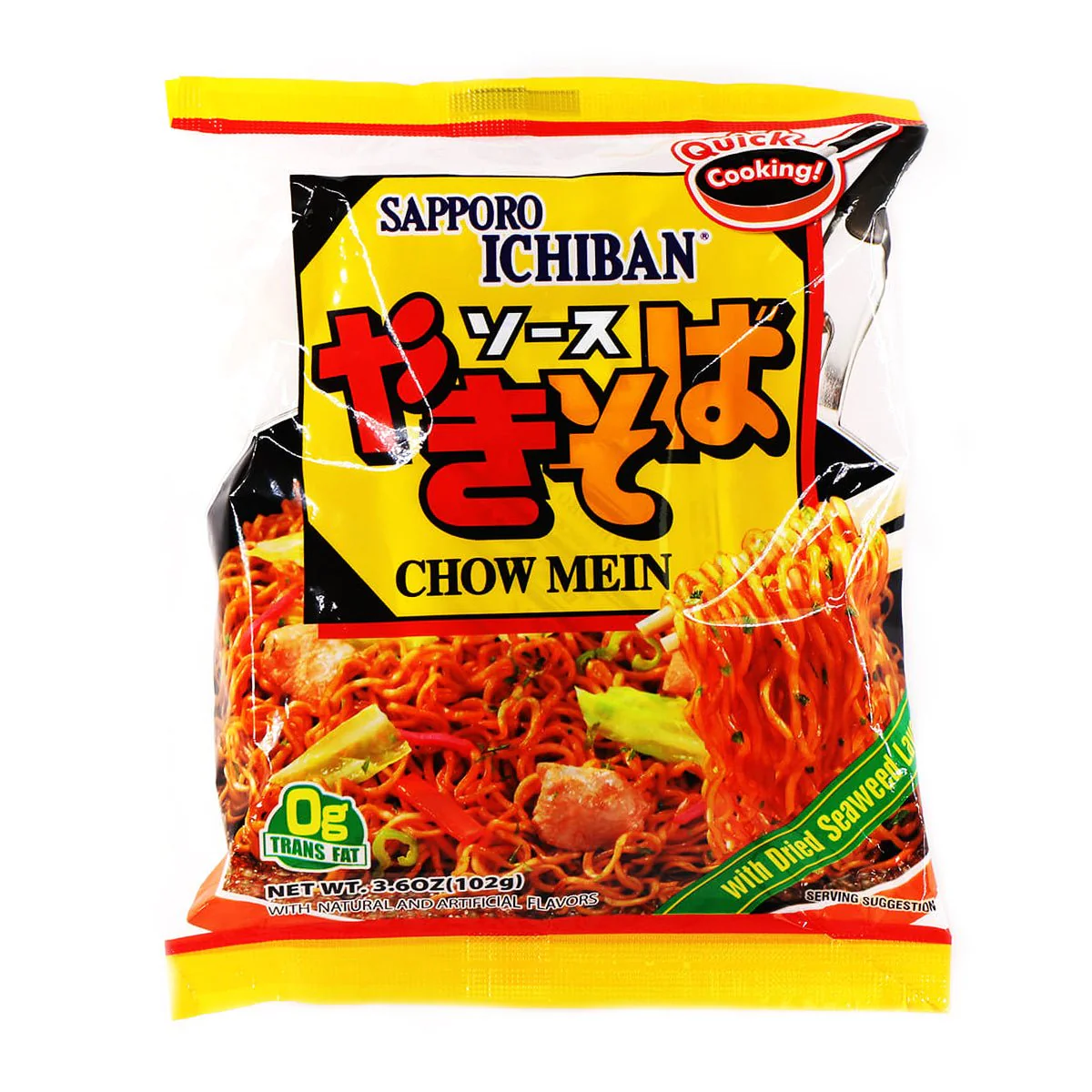Sapporo Ichiban Chow Mein with Dried Seaweed Laver 3.6oz