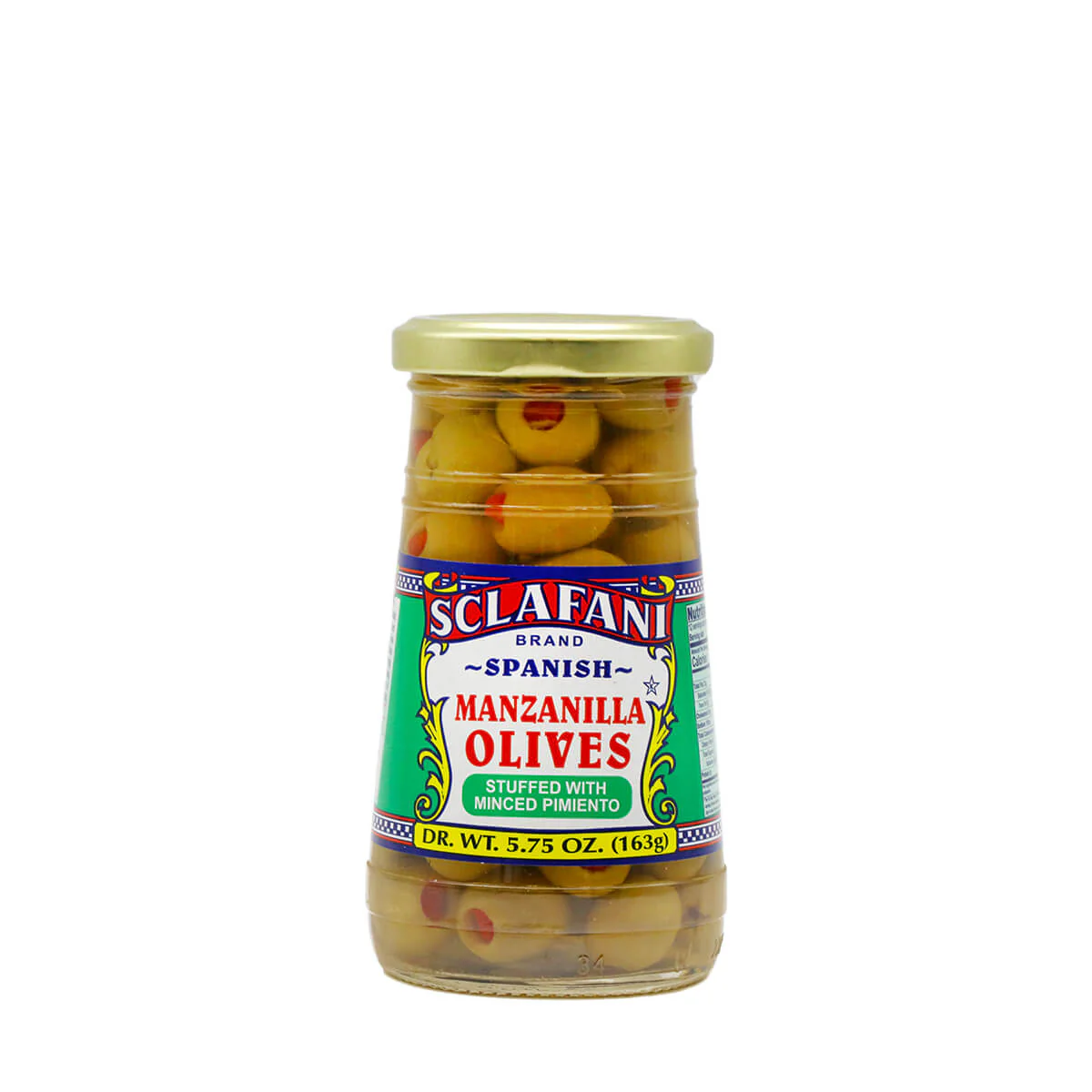 Sclafani Spanish Manzanilla Olives Stuffed with Minced Pimento 5.75oz