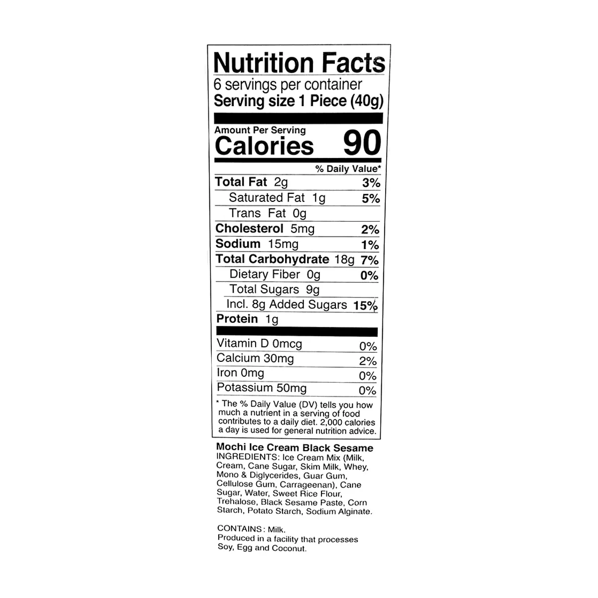 Shirakiku Mochi Ice Cream Black Sesame 8.4oz - Image 2