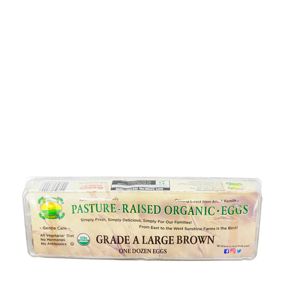Sunshine Farms Pasture-Raised Organic Grade A Large Brown One Dozen