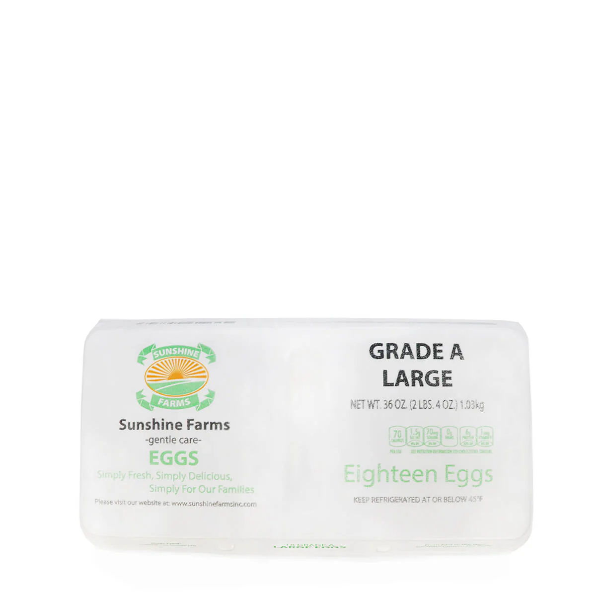Sunshine Farms Large 18 Eggs 36oz