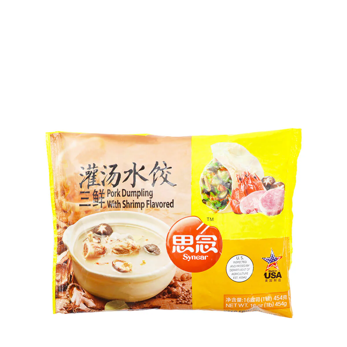 Synear Pork Dumpling with Shrimp Flavored 454g