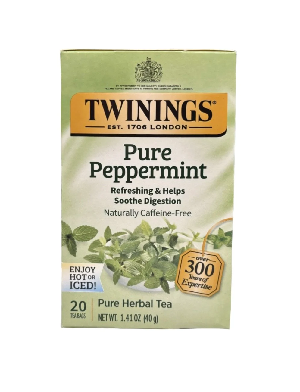 Twinings of London Herbal Tea Pure Peppermint 20 Tea Bags, 40g