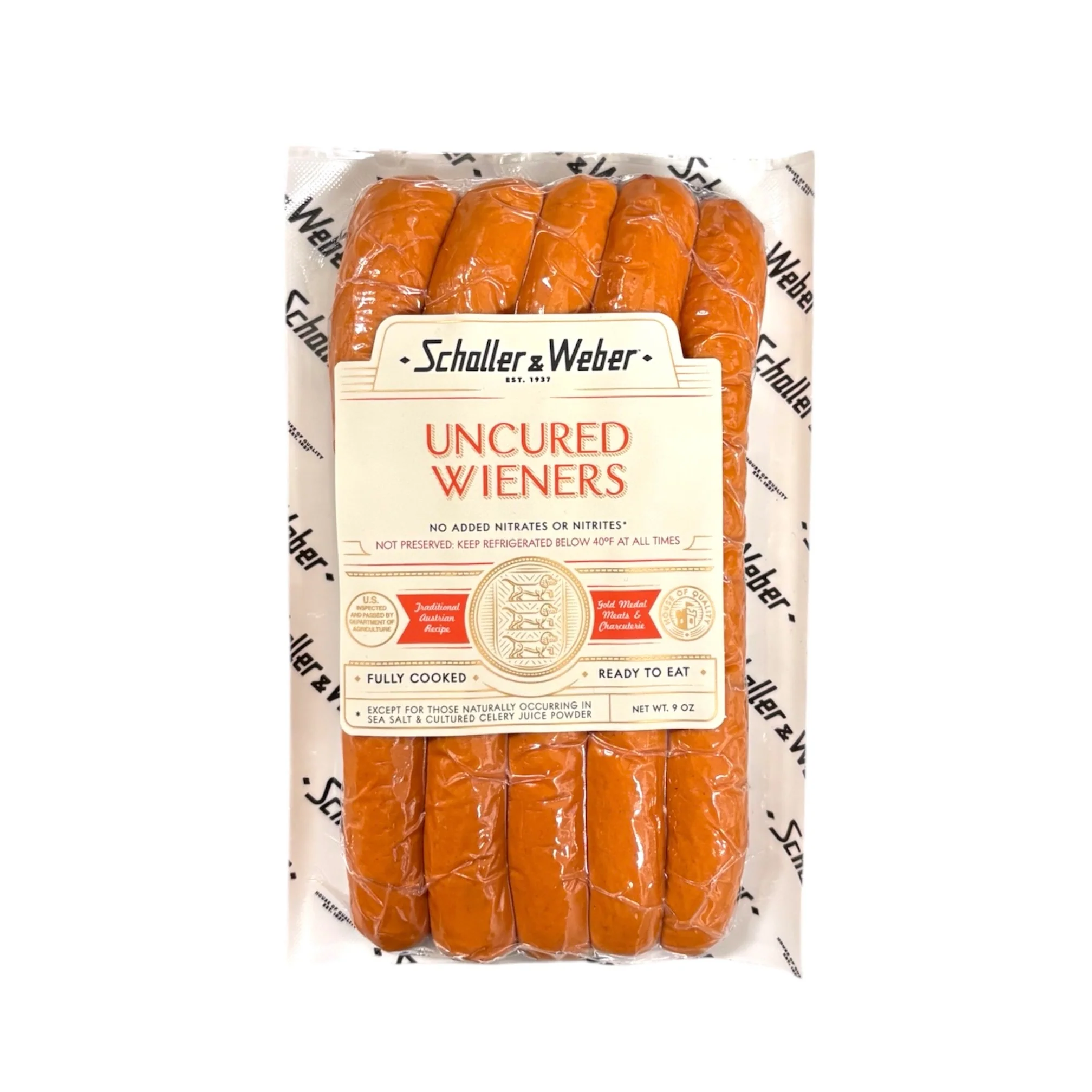 Uncured Schaller& Weber Wieners 9Oz